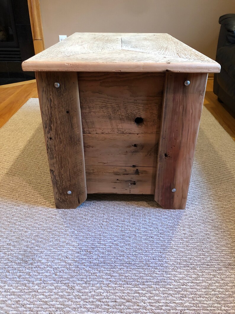 Reclaimed Barn Wood Coffee Table Toy Chest. Pine Rustic and Etsy