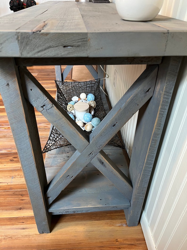 Rustic Reclaimed Barn Wood Console Table. Custom Sizes and Etsy