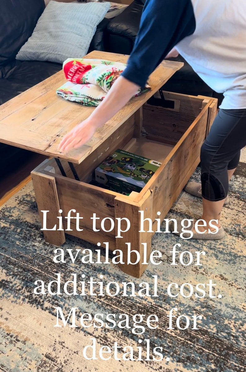 Reclaimed Barn Wood Coffee Table Toy Chest. Pine Rustic and Etsy