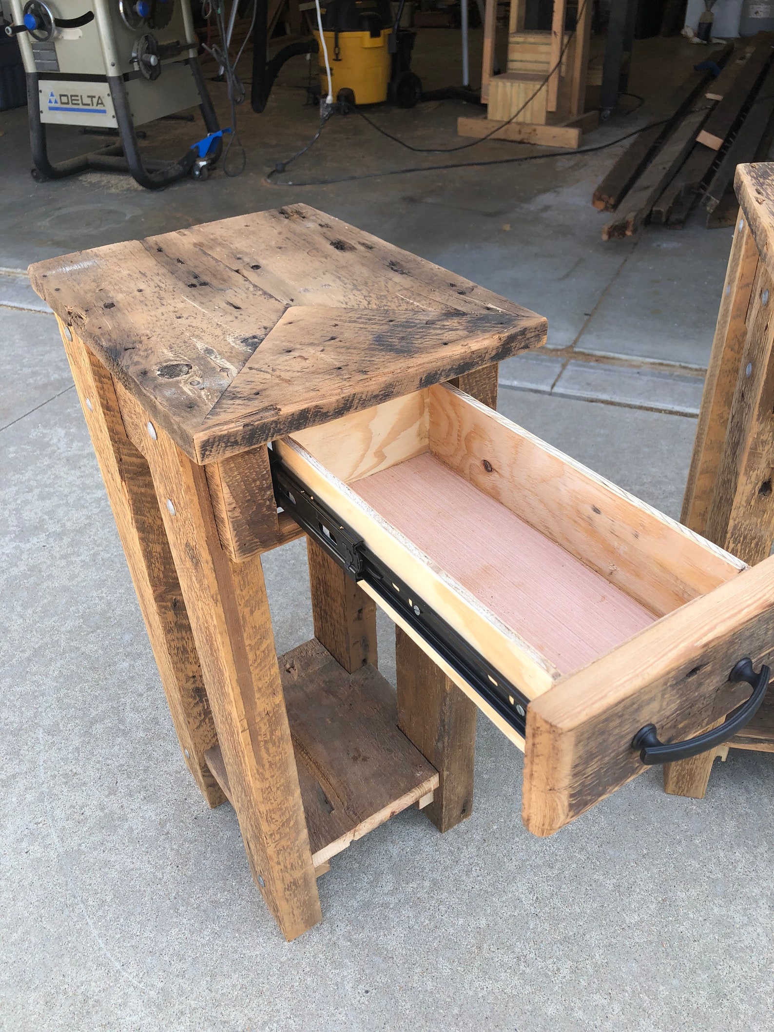 Reclaimed Barn Wood End Table. Pine Rustic and Authentic Etsy