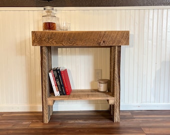 Reclaimed Barn Wood Console Table: Rustic Pine Entryway Table