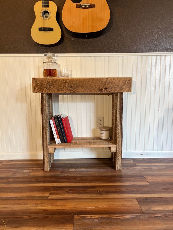 Reclaimed Barn Wood Console Table: Rustic Pine Entryway Table