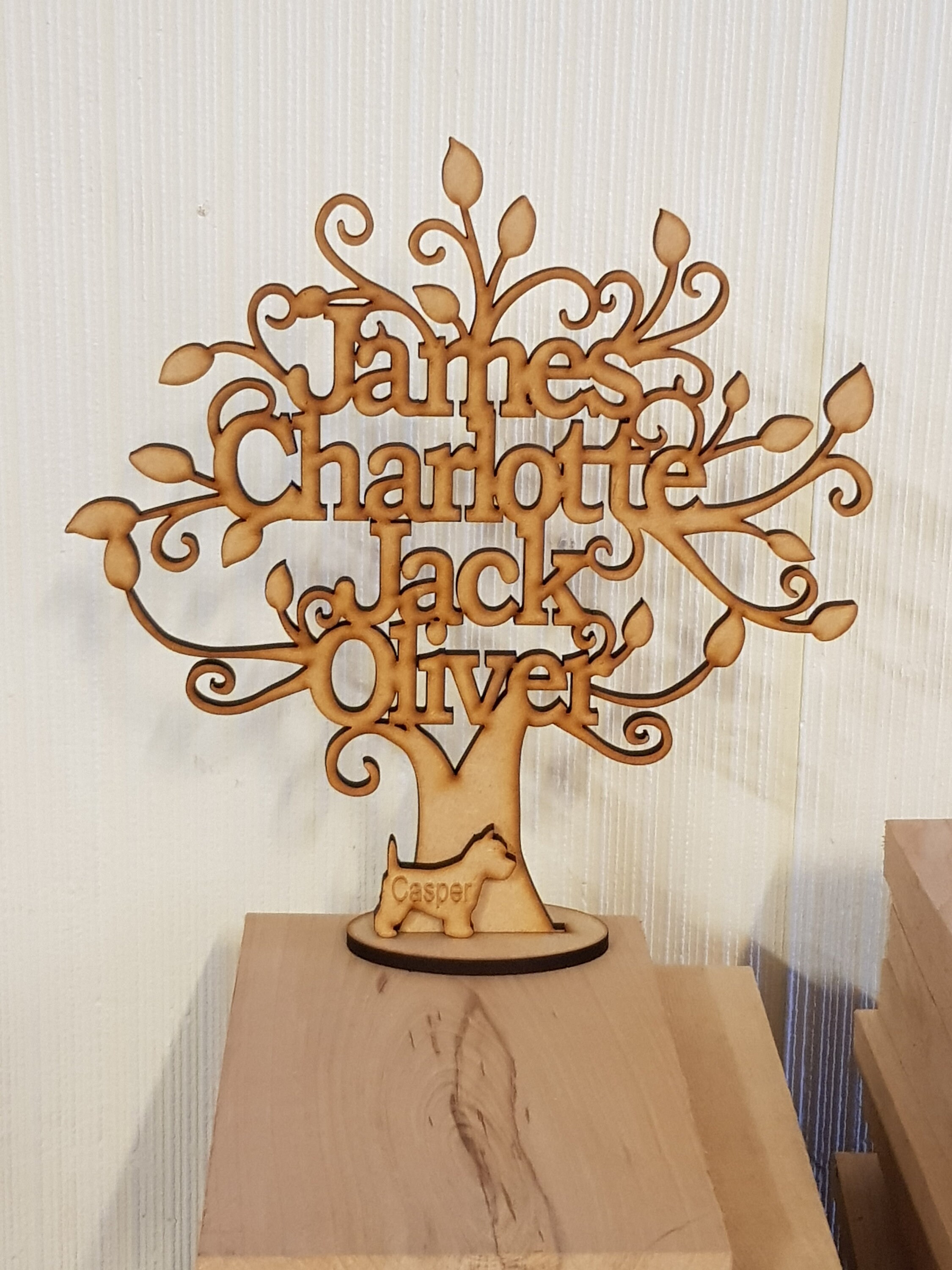 árbol genealógico personalizado con un perro sin pintar | Etsy