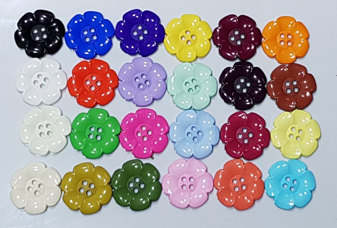 Extra Large Flower Buttons X 5 63mm Haberdashery 