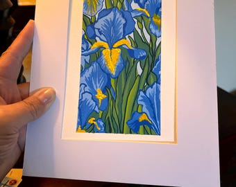 Schwertlilie Lieblingsblume Handgemalt KEIN DRUCK