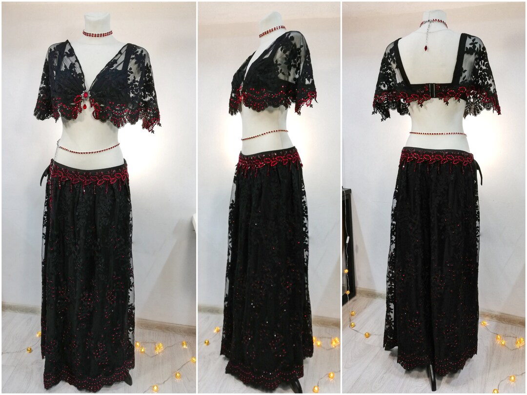 Gothic Belly Dance Costume Vampire Belly Dance Costume Etsy