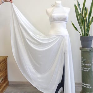 White silver tribal fusion costume, white fusion belly dance outfit with skirt
