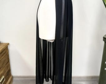Custom burlesque chiffon pannel skirt with a hook, removal