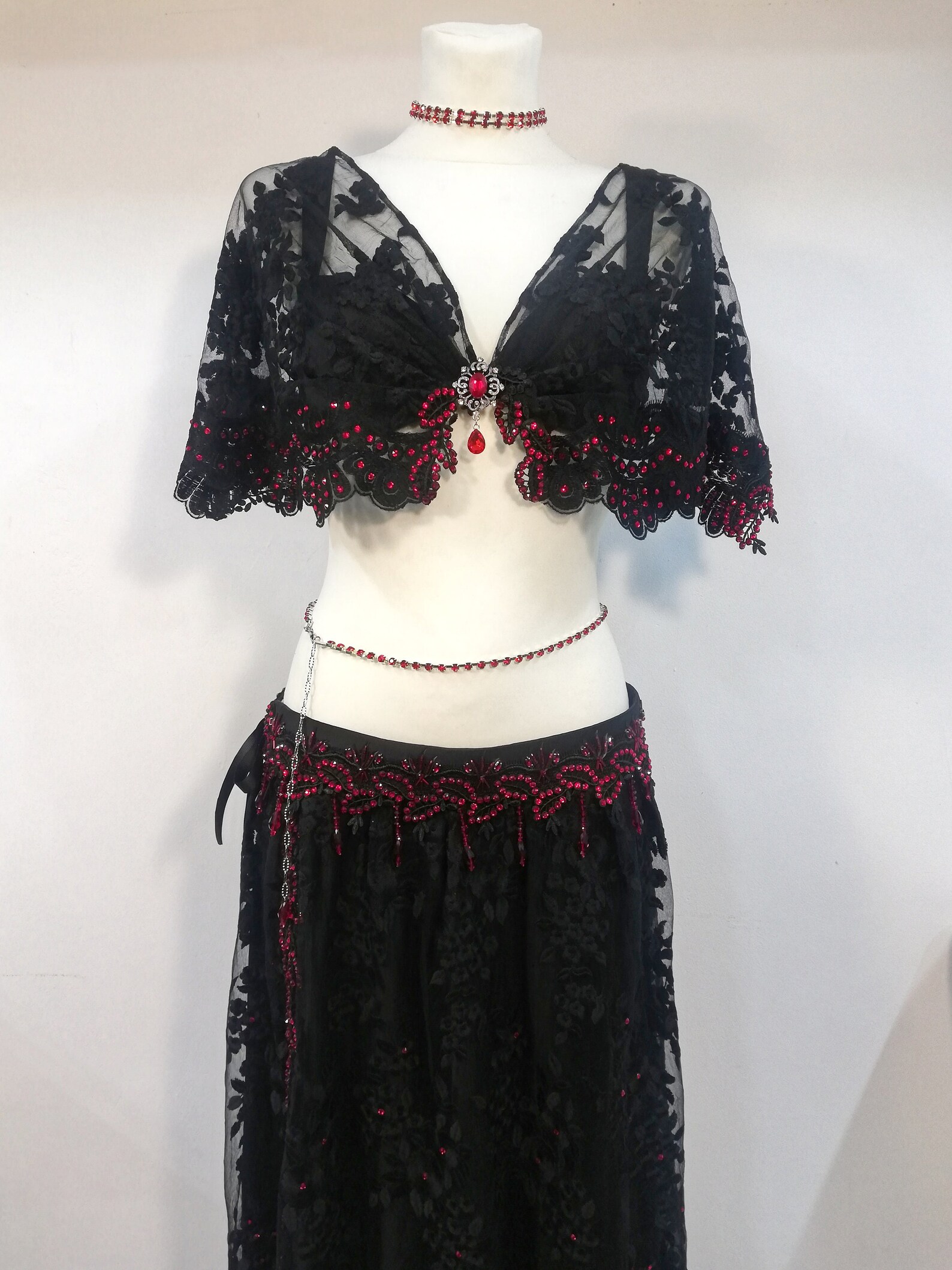 Gothic Belly Dance Costume Vampire Belly Dance Costume Etsy