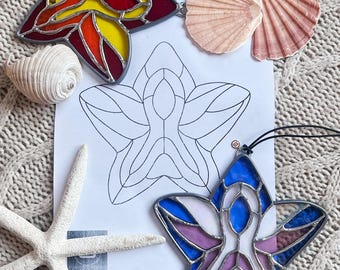 Stained glass pattern Starfish Suncatcher