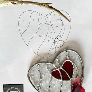 Stained glass pattern valentine heart Suncatcher