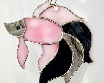 Small Betta fish stained glass  suncatcher