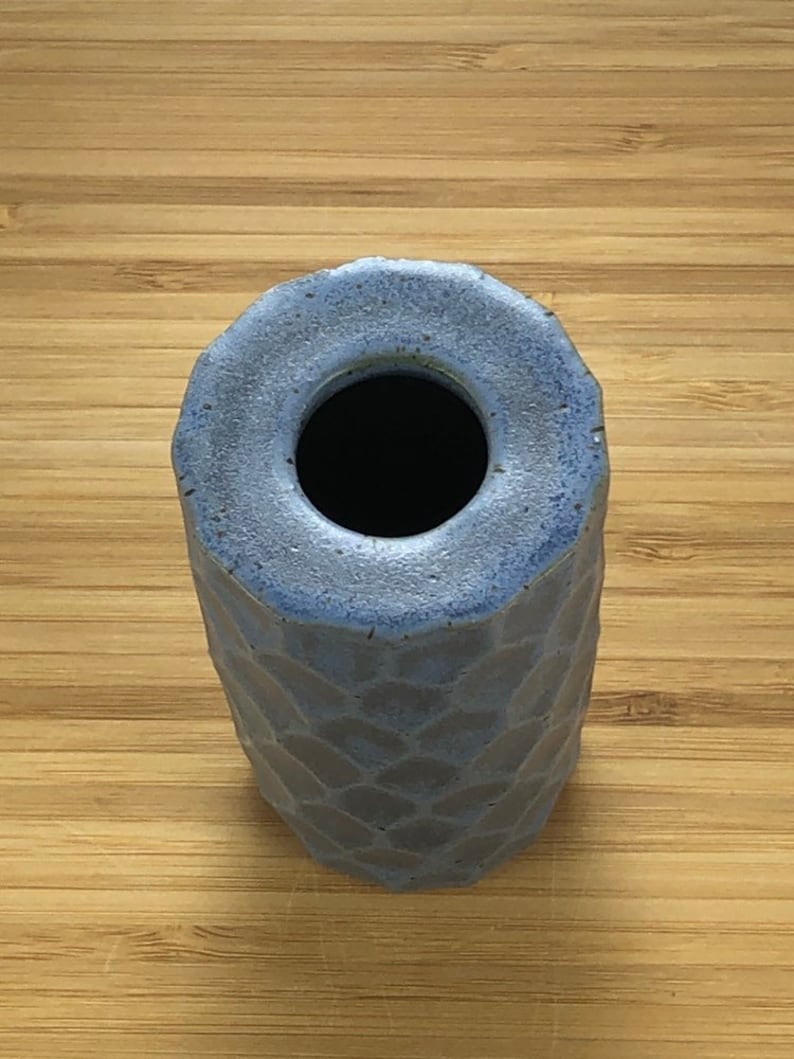 Razor Cup Bathroom Decor Wheel Thrown Pottery Razor Stand Capri Blue Handmade Toothbrush Holder 9th Anniversary for Him