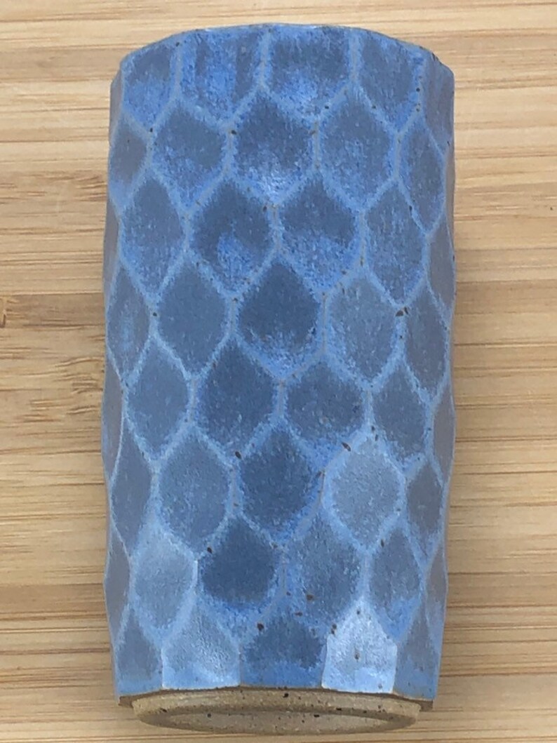 Razor Cup Bathroom Decor Wheel Thrown Pottery Razor Stand Capri Blue Handmade Toothbrush Holder 9th Anniversary for Him