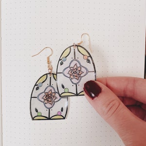 Stained Glass Floral Earrings