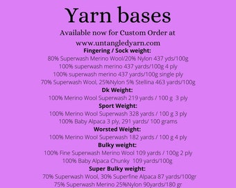 Custom hand dyed to order yarn