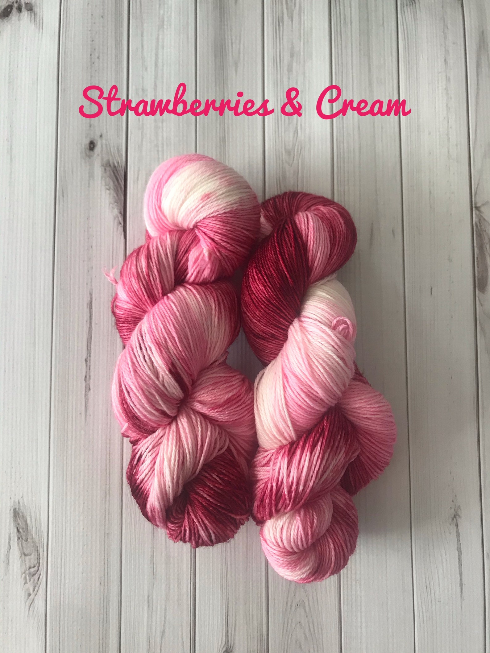 Strawberries and Cream Colorway Yarn - Etsy Singapore