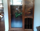 Art Nouveau Marquetry Cabinet -Turn of the century, signed Inlaid Walnut c.1900