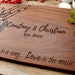 Music themed engraved cutting board for singers, musicians wedding, engagement