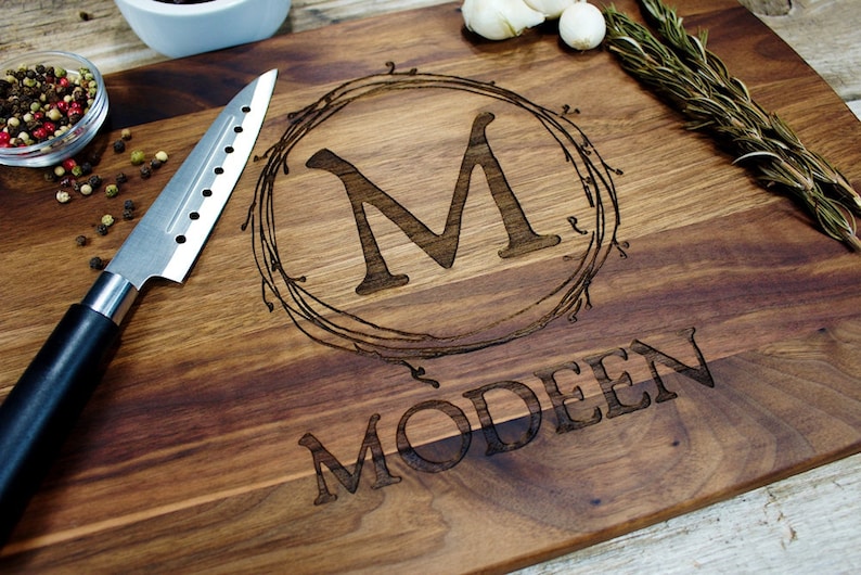 Monogrammed Cutting Board 17.5 Personalized Cutting Board Etsy