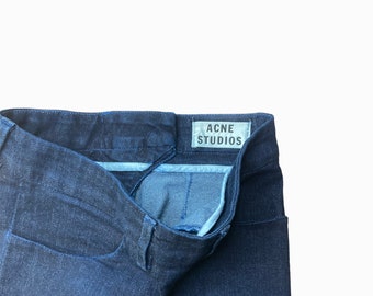 ACNE STUDIOS Skin Rise - Dark Blue Skinny Jeans with Back Zip - Size 25 US