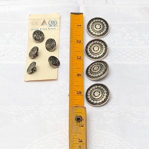 Vintage Buttons, Large Metal Buttons (four)