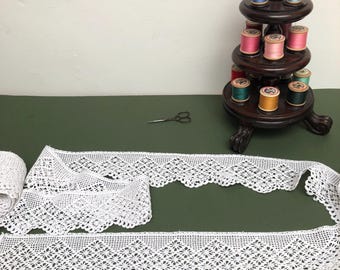 レース アンティークハンドメイドクロシェレース - 1ヤード - 枕の縁