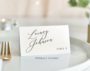 Wedding Place Card Template, Minimalist Wedding Place Cards, Tent & Flat Version, Printable Modern Place Card, Instant Download, PL106