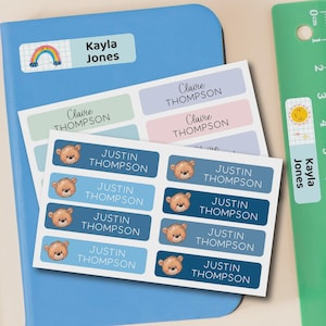 Back to School - Dishwasher Safe Labels, Personalized Kids Name Labels for Daycare, School Supply Labels, School Name Stickers, Waterproof