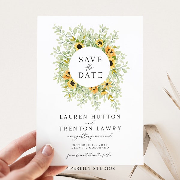 Sunflower Save the Date - Etsy