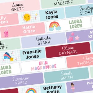 Back to School Labels - Girls Dishwasher Safe Labels, Personalized Kids Name Labels for Daycare, School Supplies, Daycare Name Sticker