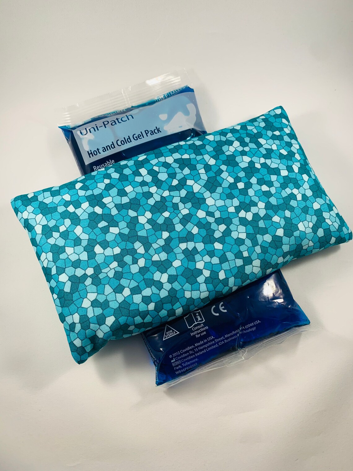 Ice Pack Cover Teal Pebbles Fabric cover includes gel ice Etsy