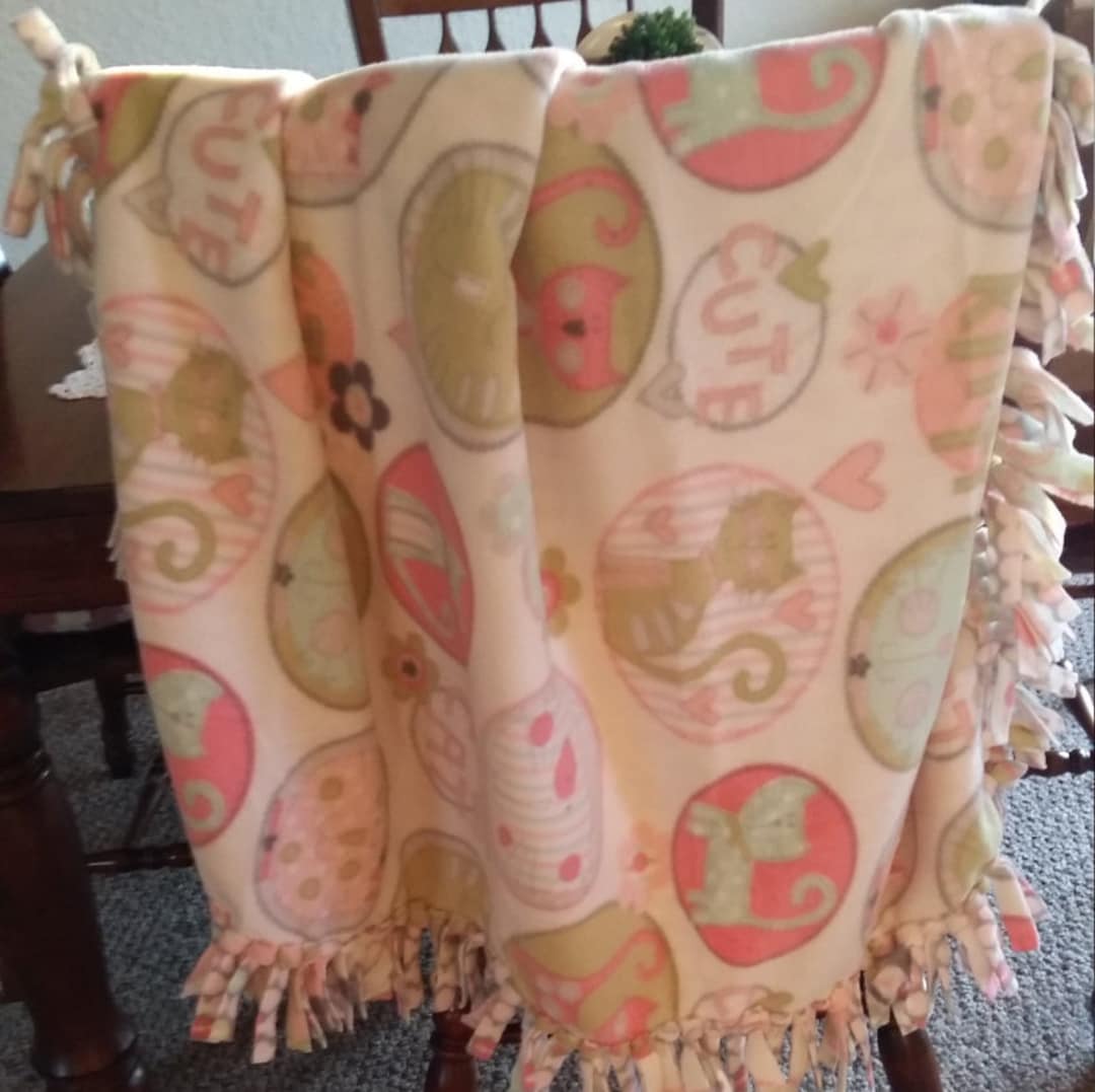 Fleece Blanket Tied Fleece Blanket Antipill Fleece Blanket Etsy