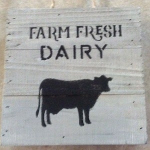 Farm Fresh Dairy Shelf Decor, Wall Hanging, Farm, Dairy Farm