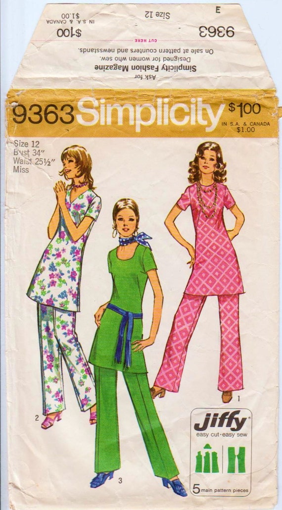 9363 Vintage Simplicity SEWING Pattern Misses 2HOUR Pull on Elastic Skirt UNCUT