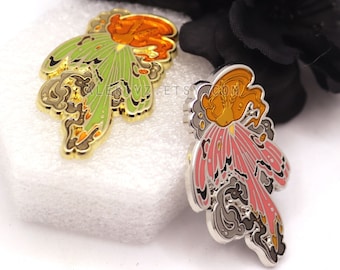 FLAMESEEKER . Flaming Luna Moth Enamel Pin.