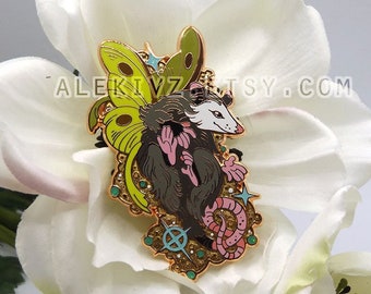 FAERIE OPOSSUM . Fairycore . Possum .  Enamel Pins