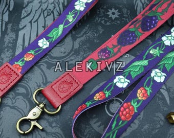 BLACKBERRY . RASPBERRY  . Neck and Wrist Lanyard