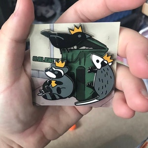 TRASH KINGS . Raccoon . Opossum . Crow . Pin Set