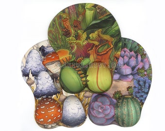 MUSHROOM & PLANT MOUSEPADS . Ergonomic Mousepad
