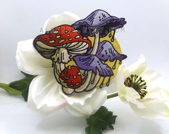 MUSHROOM BUNDLE . Embroidered Iron On Patch