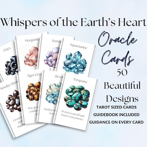 Crystal Oracle Deck, Mineral Magic, Crystal Deck,Crystal Affirmation Cards, Instant Download, Spiritual Cards, Print At Home,Crystal Healing