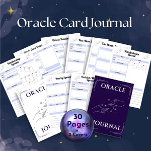 Journal numérique Oracle, pages Oracle imprimables, lecture quotidienne de cartes, tartes de tarot, agenda de cahier de travail Oracle, sorcière, grimoire, tarot