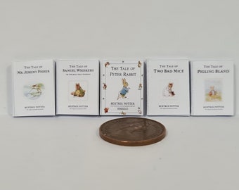 Lot de 5 livres Beatrix Potter à l'échelle 1/12