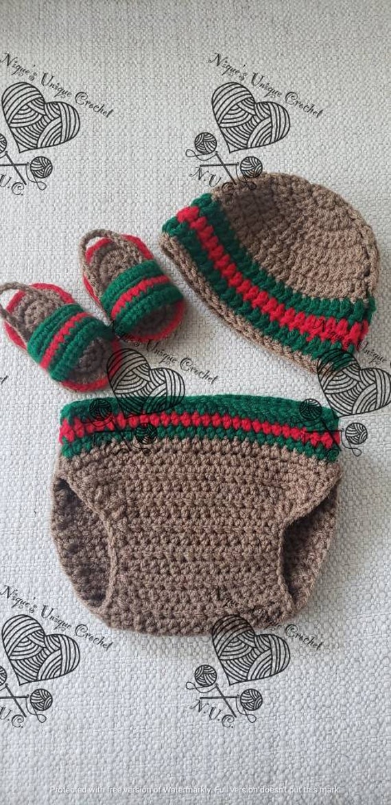 gucci crochet baby outfit