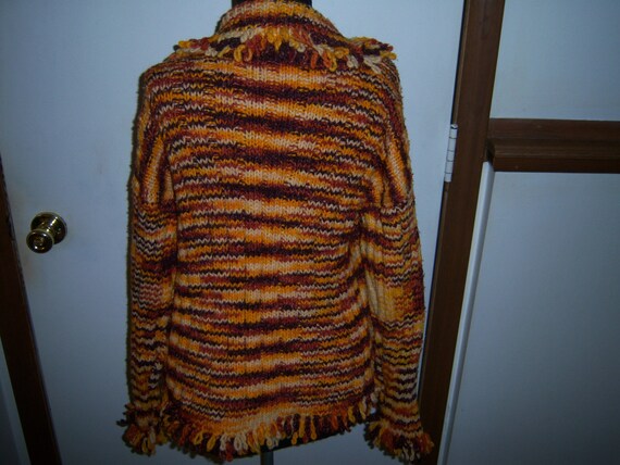 Vintage Knitted Sweater, 1970'S Handmade, Multi C… - image 4