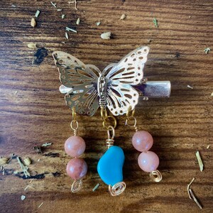 Sunstone Days ~ Butterfly Hair Clip / Butterfly Hair Accessories / Hair Accessories / Hair Jewelry / Crystal Accessories / Crystal Hair Clip