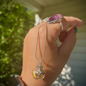 Snake Skin + Calendula Flower Protection Spell Necklace / Spell Jar Jewelry / Witchy Jewelry / Protection Jewelry / Spiritual Necklace