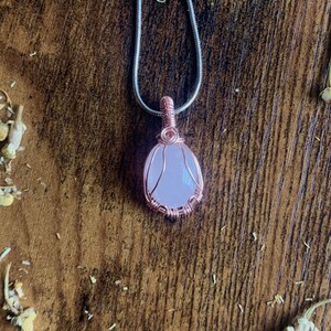 Rose Quartz Necklace, Rose Quartz Crystal, Self Love Jewelry, Gifts for Her, Fairycore, Cottagecore Jewelry, Witchy Pendant, Pink