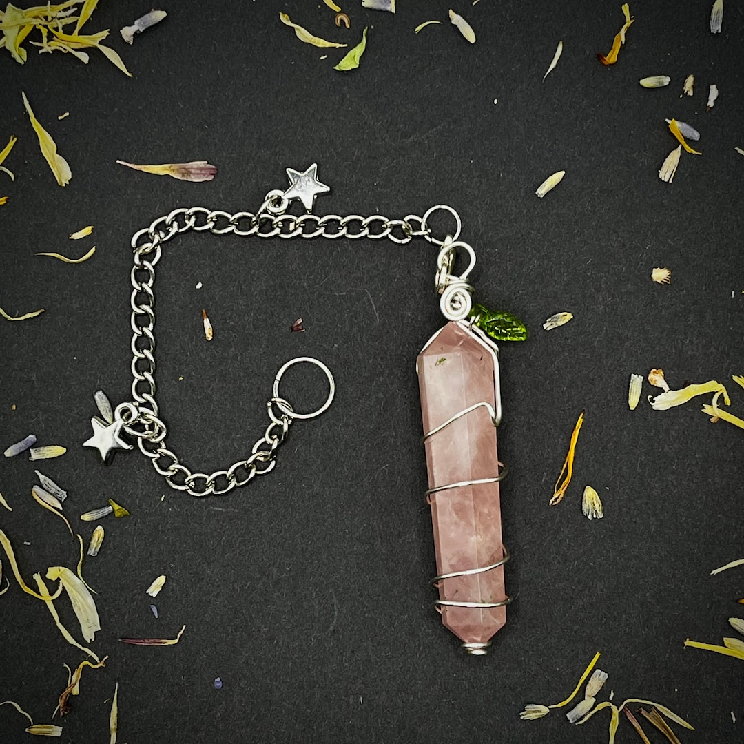 Rose Quartz Crystal Pendulum / Healing Crystal Dowsing Tool ...